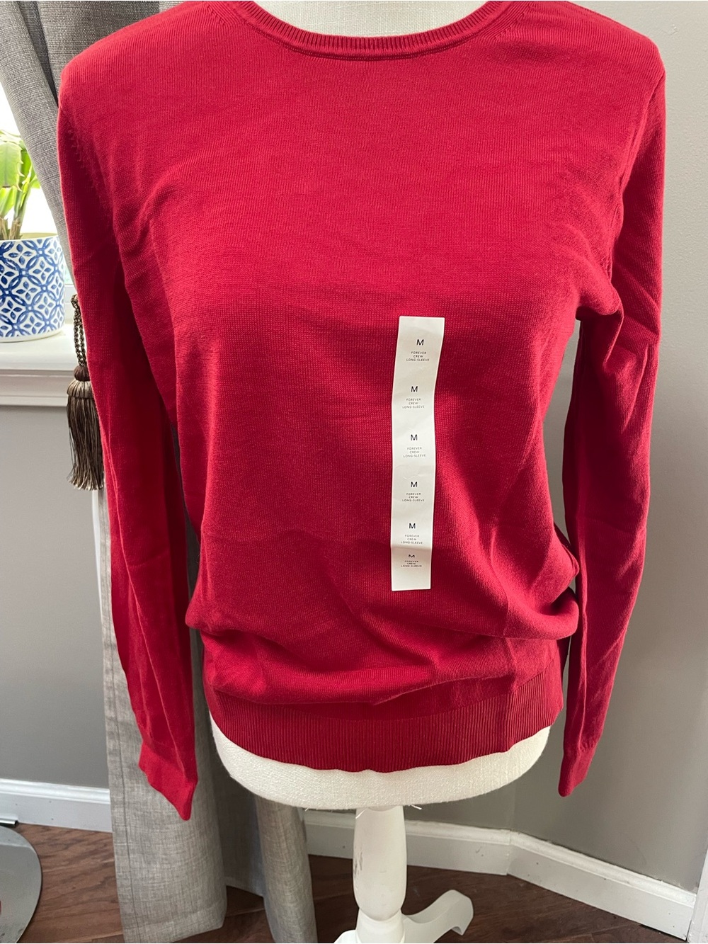 Banana Republic Forever Red Long Sleeve Crewneck Sweater